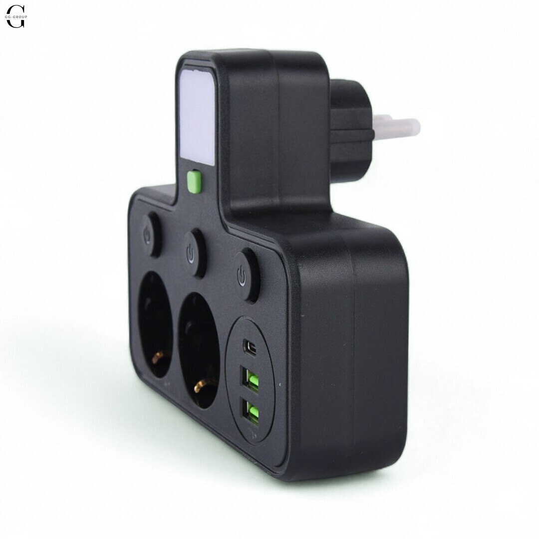 Розетка HG DUE HC-275 з USB-портами та підсвіткою